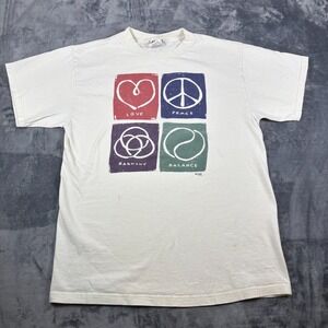 Vintage 1994 Maze T-Shirt Large Love Peace Harmony Balance White Graphic Tee USA
